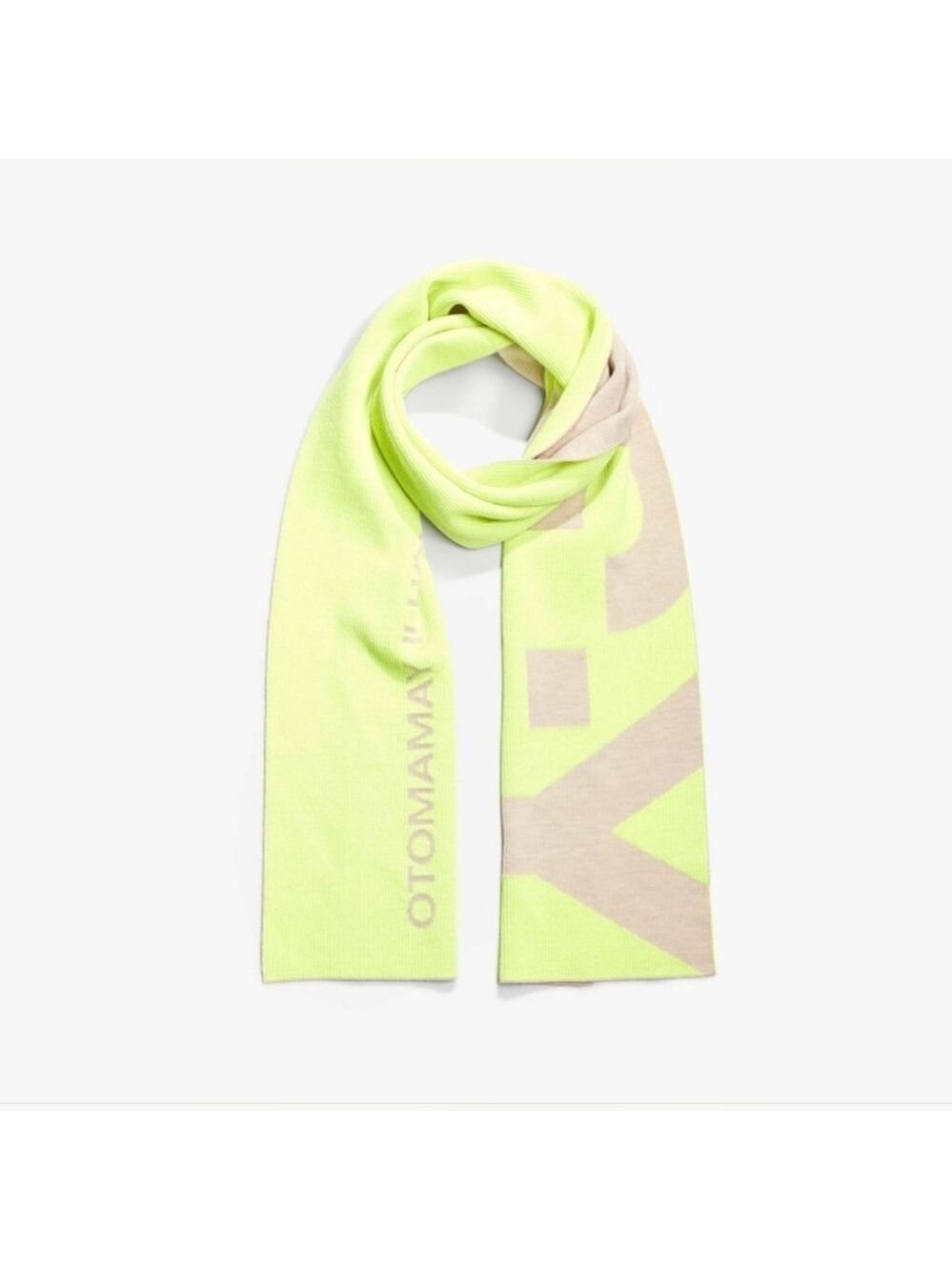 Y-3 Neon Yellow and Beige Unisex Scarf